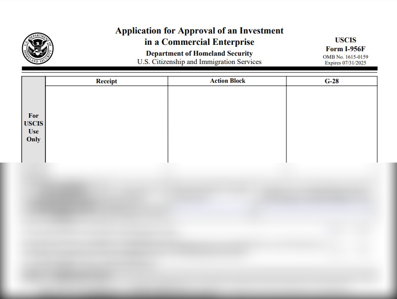 I-956F, Application for Approval of an Investment in a Commercial Enterprise